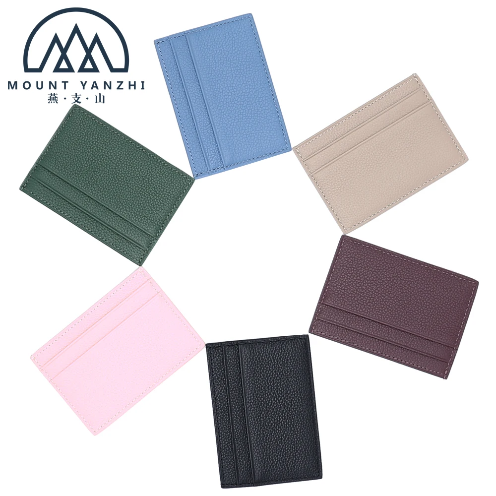 OEM Genuine Leather Slim Wallet Card Holder Leather Custom LOGO Minimalist Ladies RFID Card Holder For Men