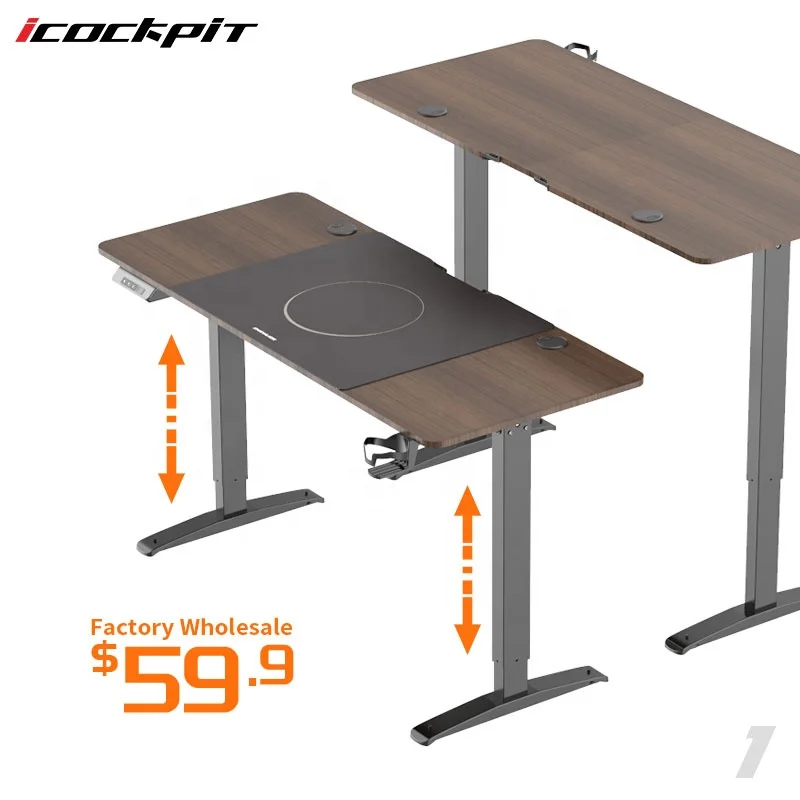 Good Quality Customizable PC High Precision Ergonomic Height Adjustable Writing Desk Office Table Computer Desk