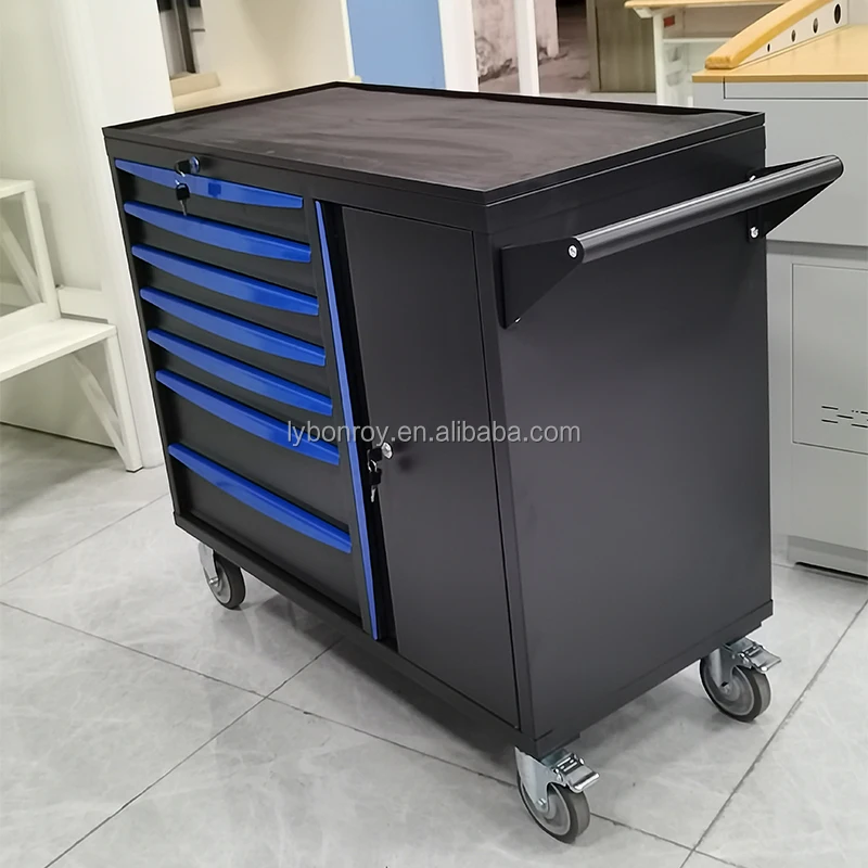Hot sale car repair shop garage tool cabinet metal tool trolley with drawer cabinet