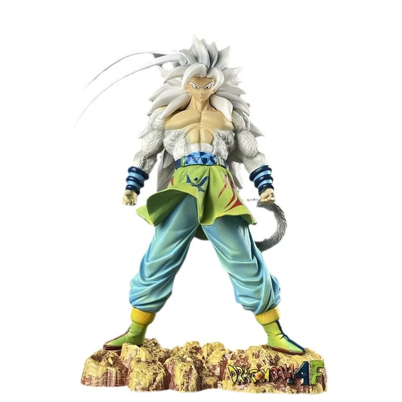 25cm Dragoned Ball Super Saiyan 5 White Hair Goku Anime Figure Action Collection PVC Model Toys