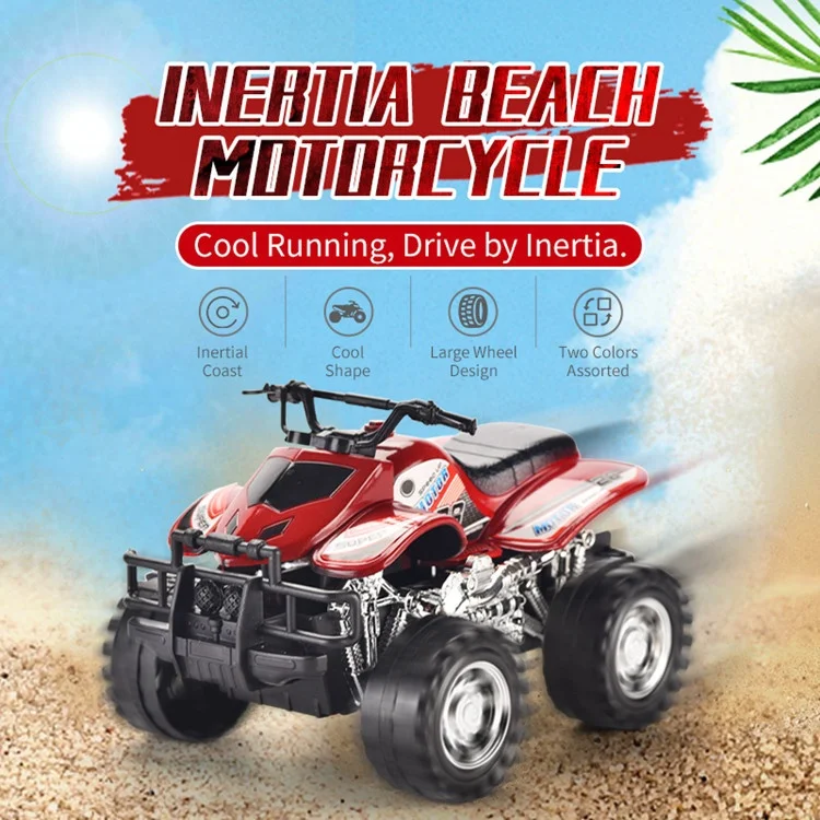 Фрикционный Мощный Автомобиль инерционный пляжный мотоцикл с большими колесами игрушечный