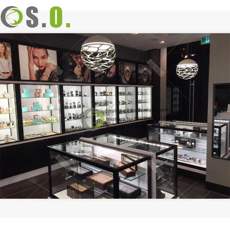 High-end luxury new design modern jewelry counter display watch showcase jewelry display cabinet