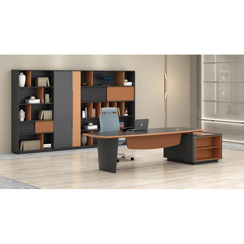 Modern Luxury L Shaped CEO Manager Executive Desk Wooden Office Table For Office Furniture