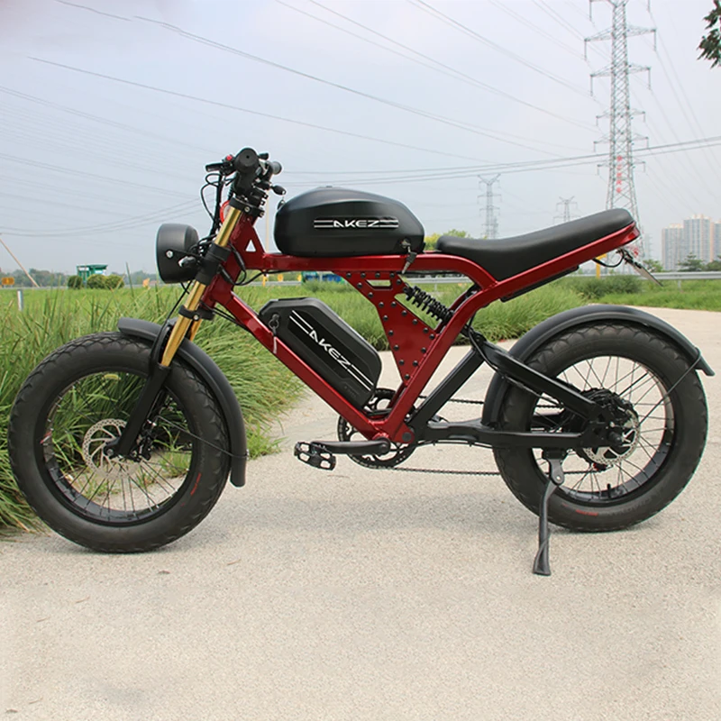 52V1500W 55Ah 55km/h ebike Aluminum alloy frame 20inch fat off-road tires electric motorcycle long range motorbike for adults