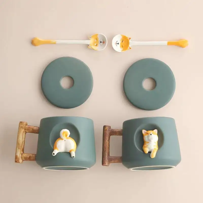 Cute animal ceramic mug milk coffee cups promotional unique design