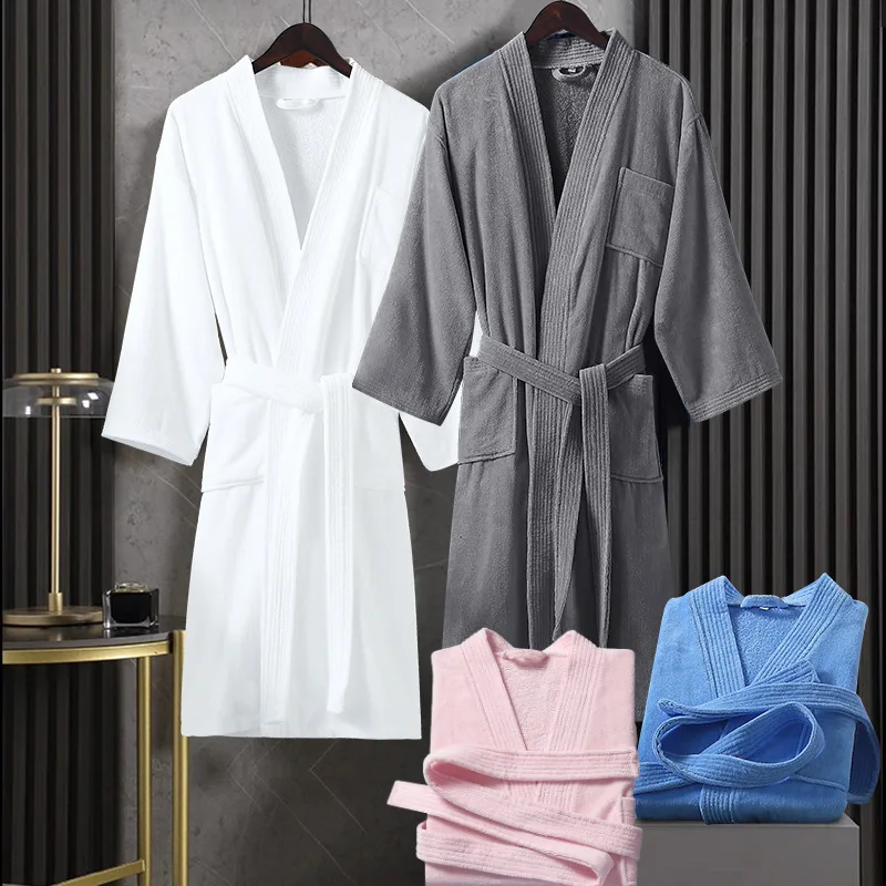 Unisex Hotel Bathrobe luxury  hotel Bathrobe One-Sided Velvet Cut Bathrobe Towels For Five-Star Hotels