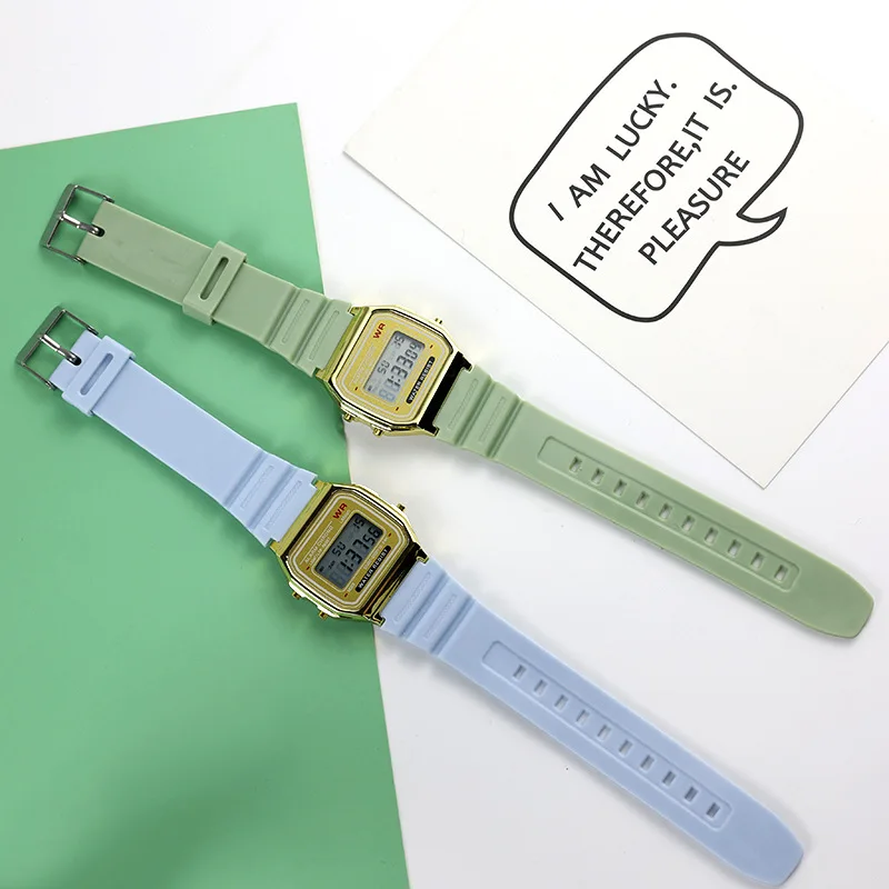 New plastic electroplating F91 alarm clock electronic watch fashion simple reloj LED colorful cold light electronic watch