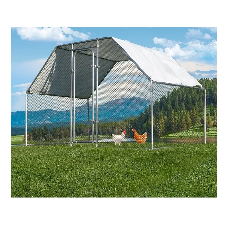 Large Metal Exercise Walk-in Chicken Coops  1.8m 3.6m 5.5m Hen Run House Shade Cage Backyard Farm Poultry Cage Hot Sale