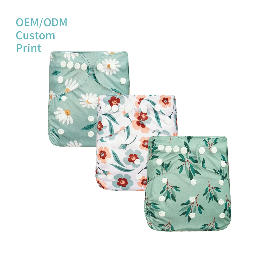 Happy Flute Factory Price Soft Suede Cloth Diaper Waterproof Reusable PUL Fabric Baby Cloth Diaper with Pocket