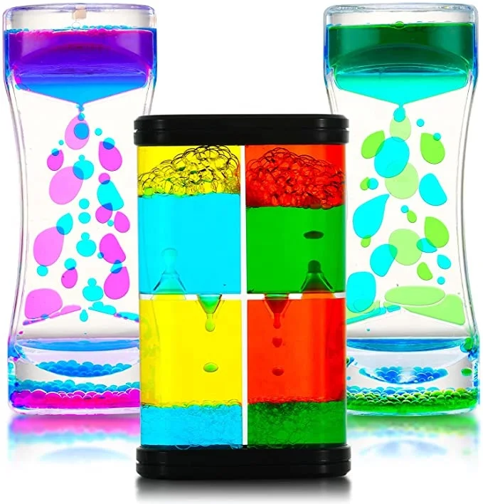 Home decoration Sensory Play Fidget Toy color Liquid Bubbler Motion Timer Sets