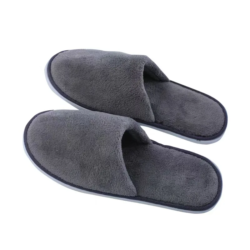 Wholesale Deluxe Disposable Hotel Rooms Spa Slippers Personalised Coral Velvet Slippers Resort Slippers