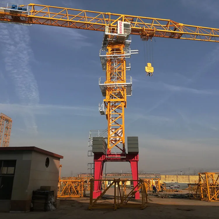 56m Height 6t Flat Top Tower Crane Jib Flat Top 6t Factory Tower Crane 6 Ton Lifting Machine Crane