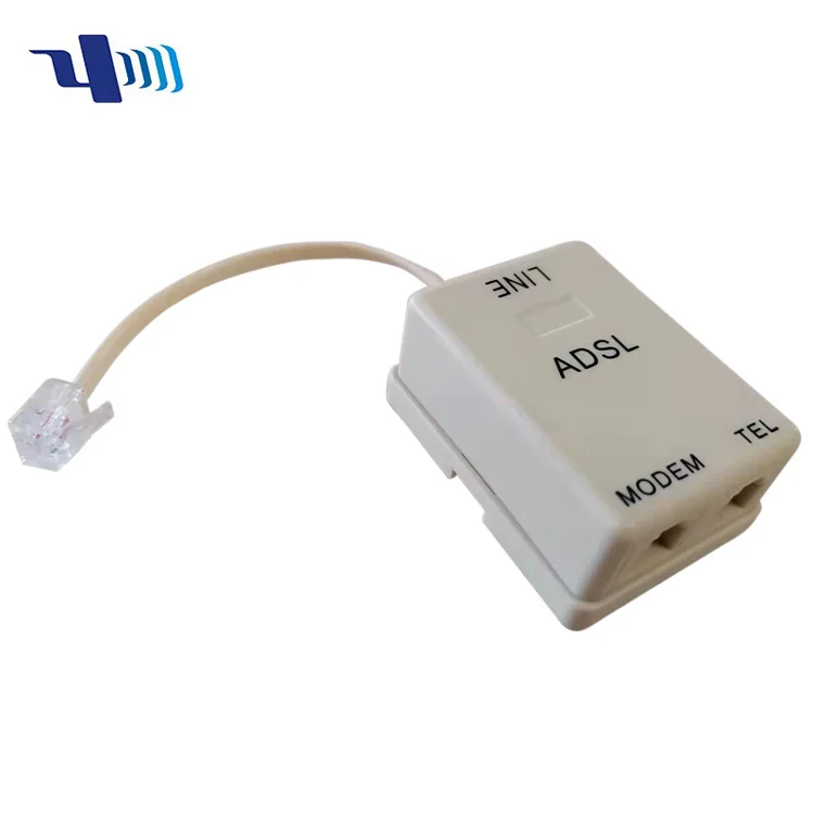 US ADSL RJ11 6P2C Telephone Splitter with Cable 100mm