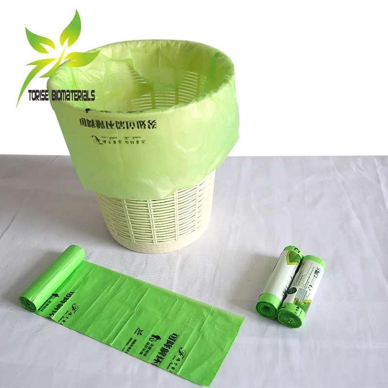 EN13432 Certified Custom Design Printed Biodegradable Compostable PLA Construction Garbage Bag Made Bio Cornstarch Based Plastic
