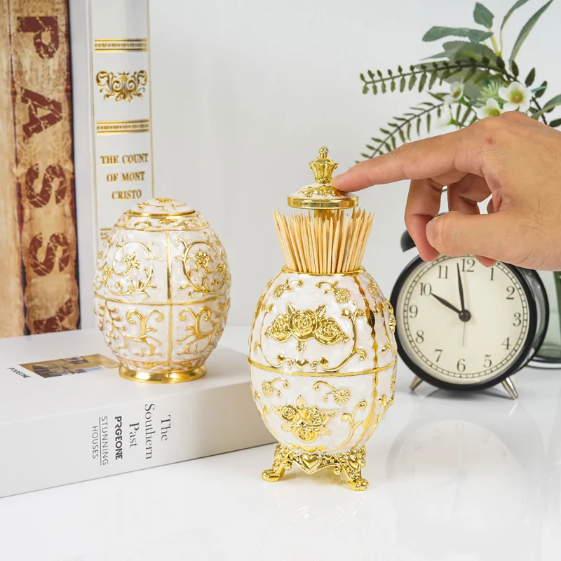 European Retro Automatic Pop-up Toothpick Holder Container Restaurant Banquet Household Storage