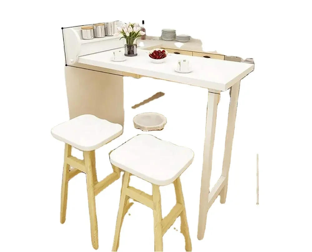 White muti-funtion Folding down Wall table Hanging Kitchen Dining Table Wall Mounted lift Dining Table
