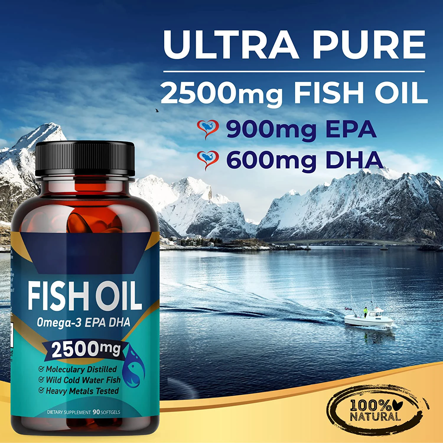 Vegetarian Capsules Spoonful Mini Omega 3 Wild Fish Oil Softgel with Advanced DHA and EPA Omega 3 supplement capsules