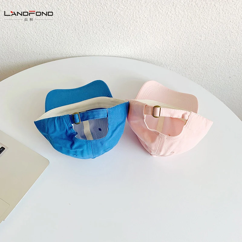 Landfond 2024 Wholesale Summer Cotton Plain Kids Baseball Cap for 3-6Y Custom Logo Opp Bag Digital Printing Fashion Cap Unisex
