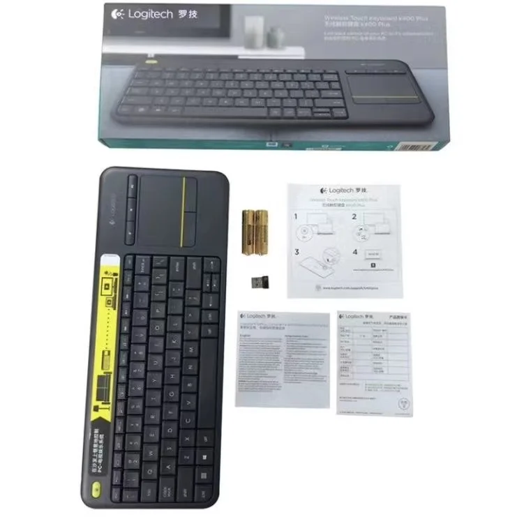 Оптовая цена сенсорная клавиатура мышь комбо Logitech K400 Plus Беспроводная для