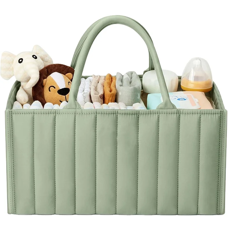 2024 Factory Newest PVC Silicon Baby Diaper Organizer Basket Newborn Baby Shower Essentials Storage Bag Ama zon Top Sales Free