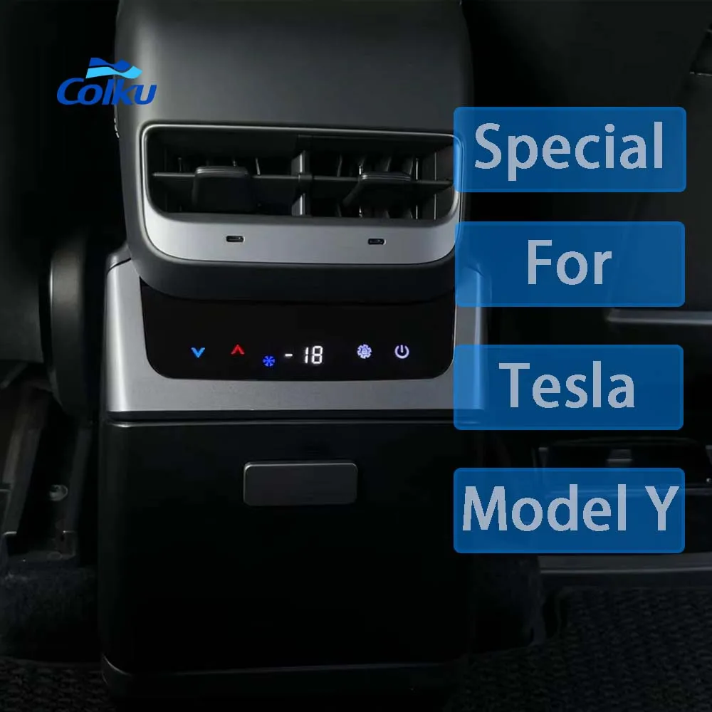 Model Y 12V Car Refrigerator Model Y Mini Back Seat Armrest Fridge Interior Accessories For Tesla  Car Fridge