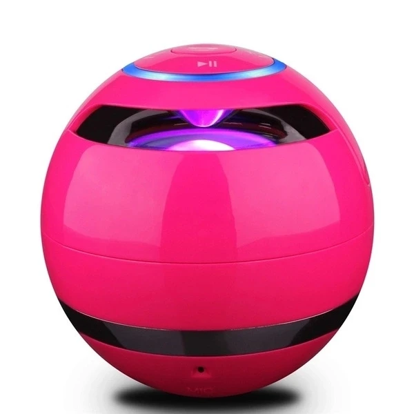 Amazon New YK-1725 ball LED Mini Super Bass Portable Wireless Speaker with FM Radio TF Mic USB for Mobile Phone Accessory