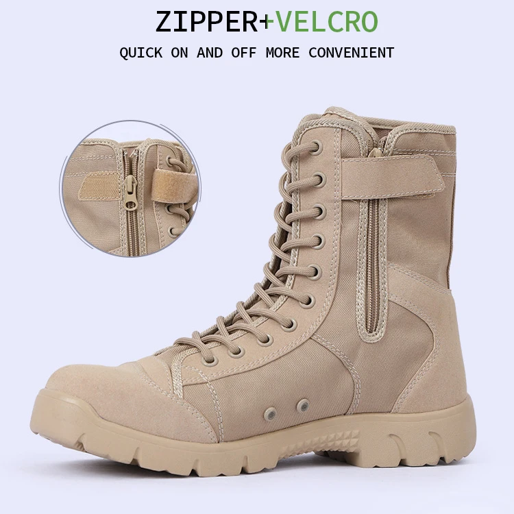 OBSHORSE Spring Summer High Top Tactical Boots Shoes Outdoor Hiking Tactical Shoes