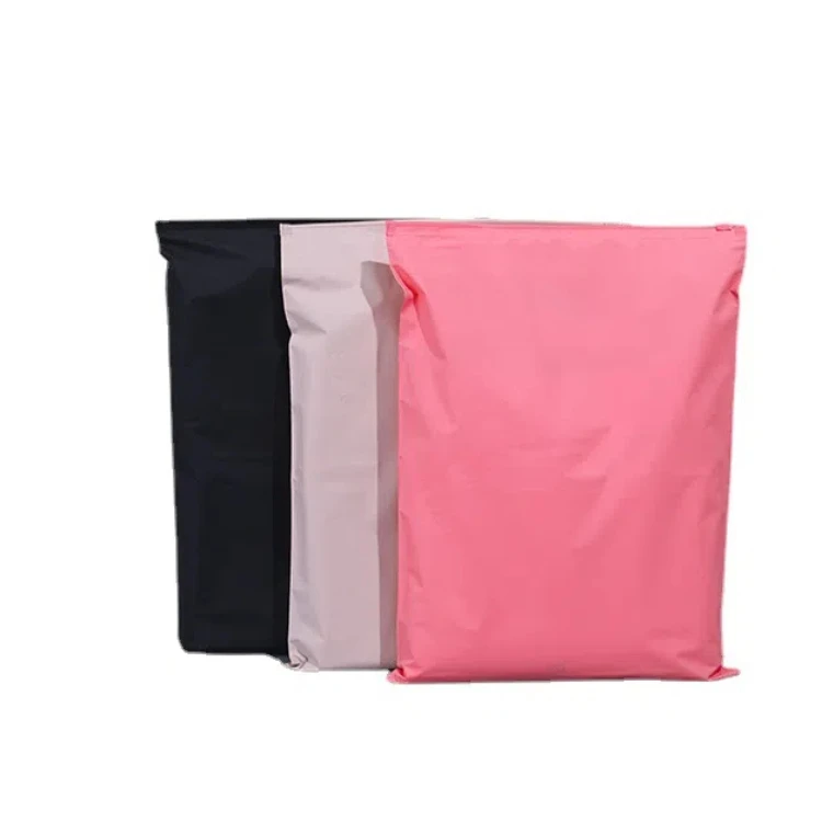 Source factory custom-printed self-sealing plastic bags High quality black CPE frosted bag sliding block zipper lock bag