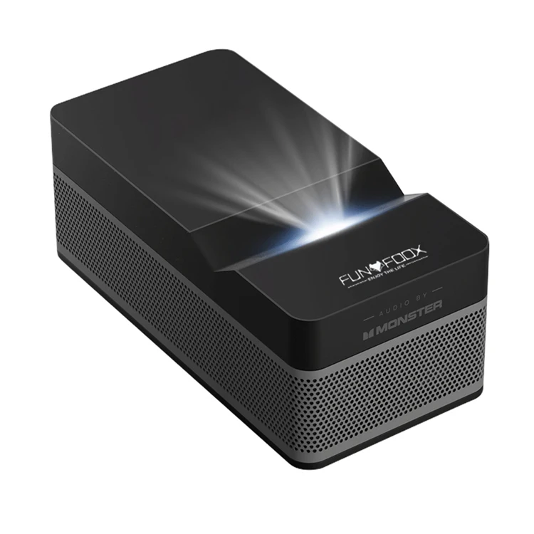 WiFi Ultra Short Throw Projector Native 1080P, 4K Supported Portable Projector Android TV with 6800Lumens, 2.4/5G WiFi