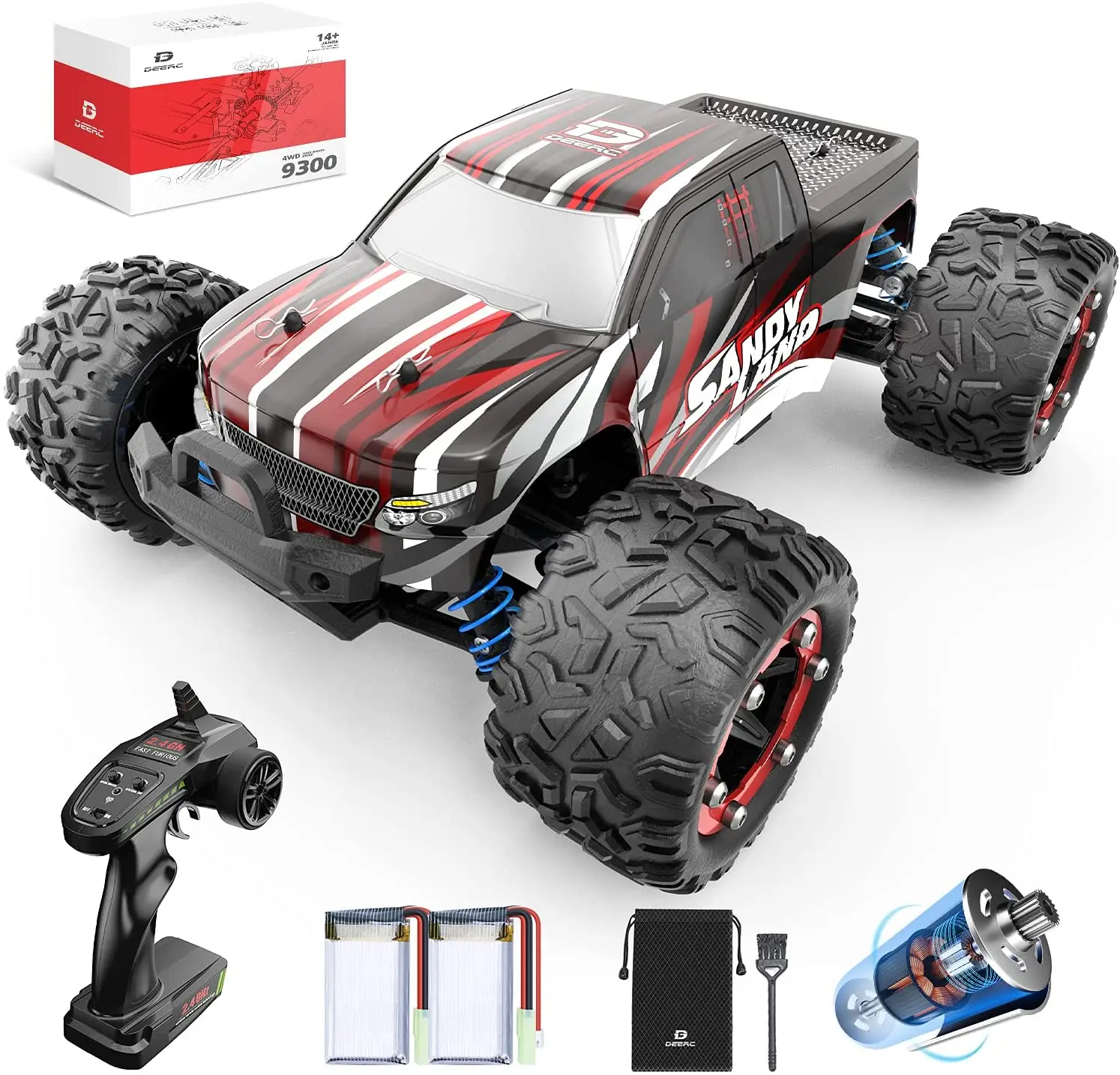 DEERC 1:18 Масштаб 40 км/ч 4WD внедорожник монстр-Трак 2,4 ГГц высокоскоростные радиоуправляемые автомобили 40 + мин игра Радиоуправляемый Дрифт автомобиль