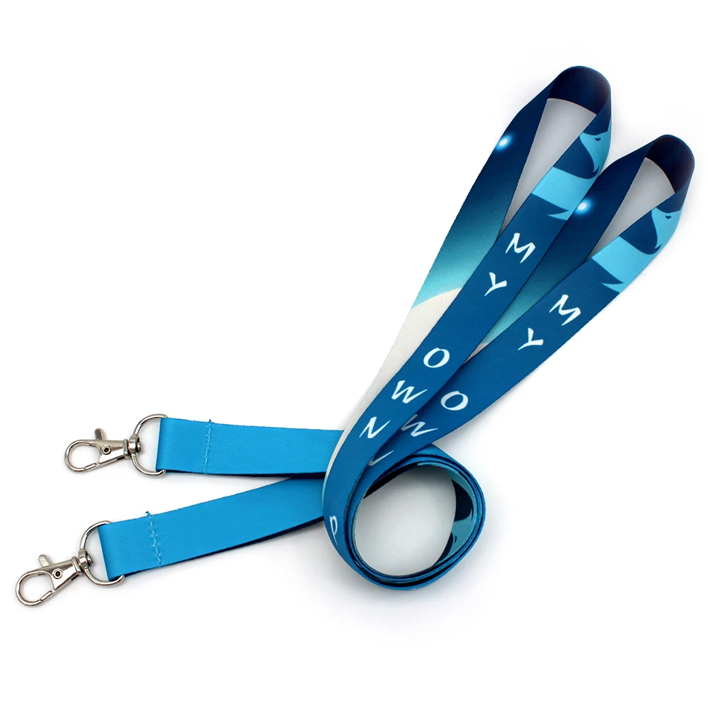 Full Color Printing Polyester Nylon Plain Cheap Personalized Custom Logo Printed Lanyard Keychain Fast Shipping Fashion Lanyard