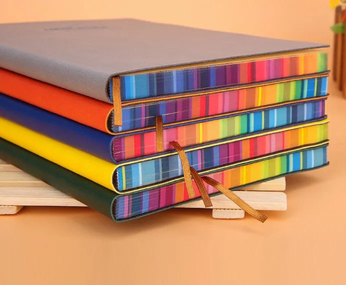 2025 High Color Solid Color Book Printing New Design A5 Diary Planner Notebook Loose-leaf Binder Soft Pu Cover Leather Notebook