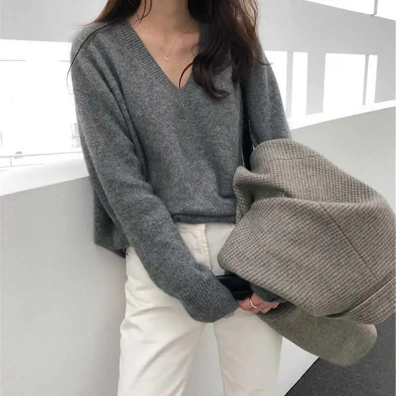 
2021 Women Oversized High Quality Autumn Pullovers Warm Long Sleeve Knitwear Sweaters For Women 