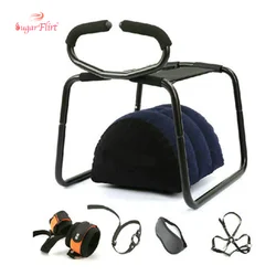 Sex Furniture Love Chair Wedge Cushion Inflatable Pillow Couple Bdsm Sex Toy Chair with Bondage Suit Blindfold Handcuffs 2 in 1