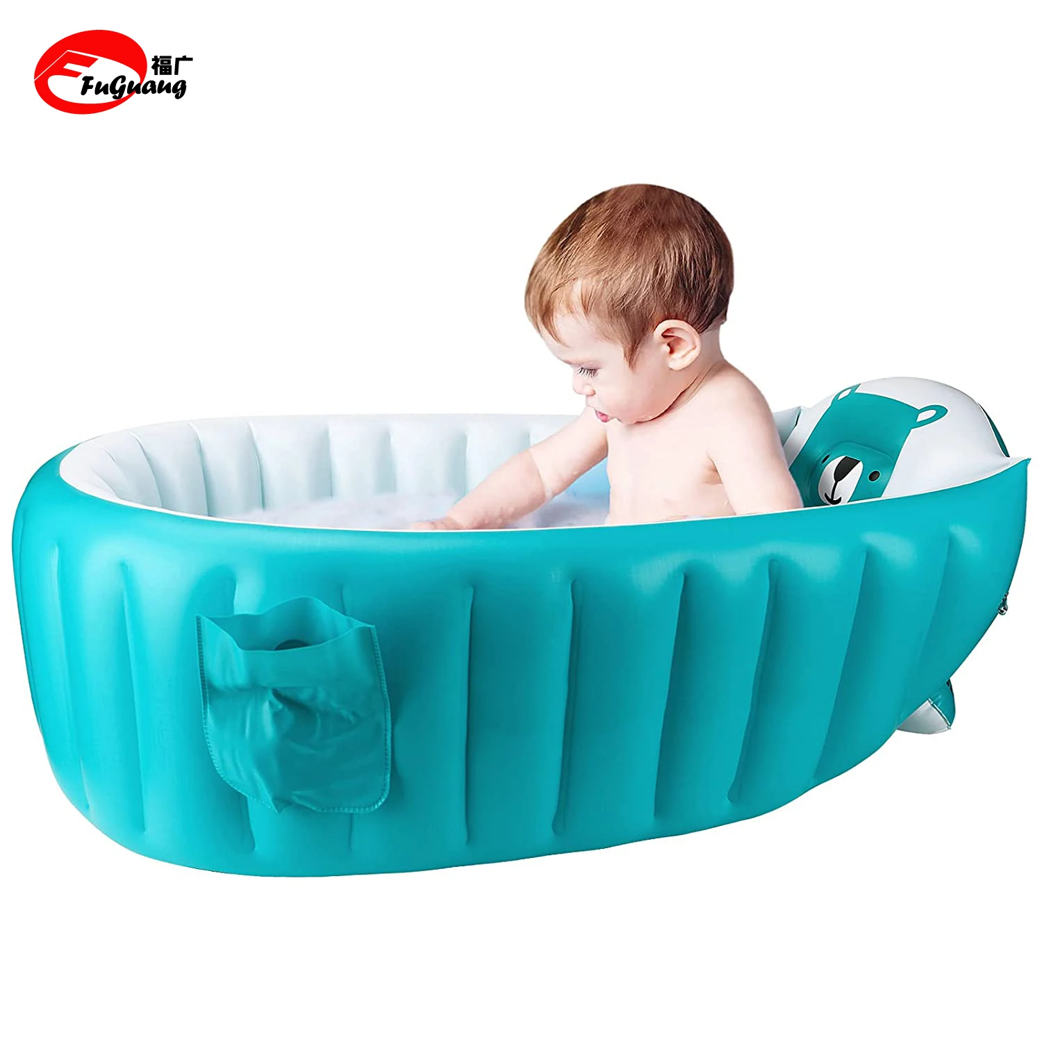 Beautiful Colors Summer PVC Inflatable Baby Tub Portable Collapsible Travel Mini Pool to help Grow Baby to Toddler Tub (green)