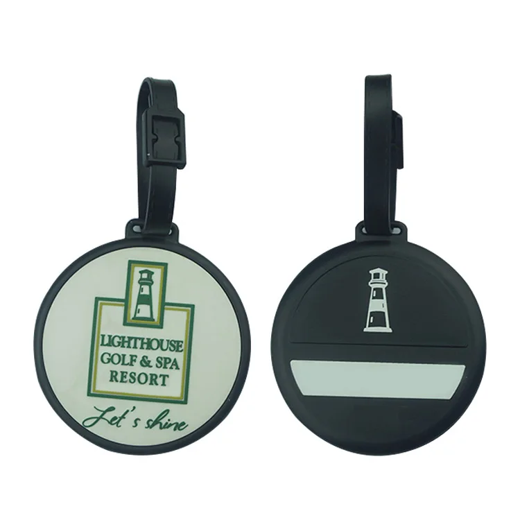 Водонепроницаемые 3D именные логотипы на заказ, мягкие ПВХ силиконовые бирки для багажа для гольфа с пластиковой пряжкой