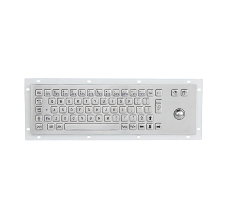 
67 key 304 metal industrial stainless steel keyboard with trackball kiosk metal keyboard 