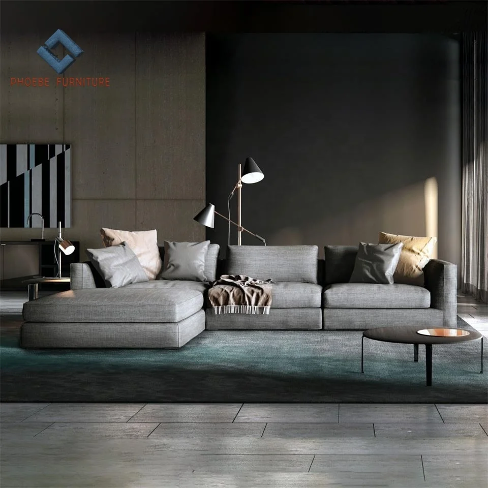 Contemporary style minimalist design modular corner sectional sofa living room furniture