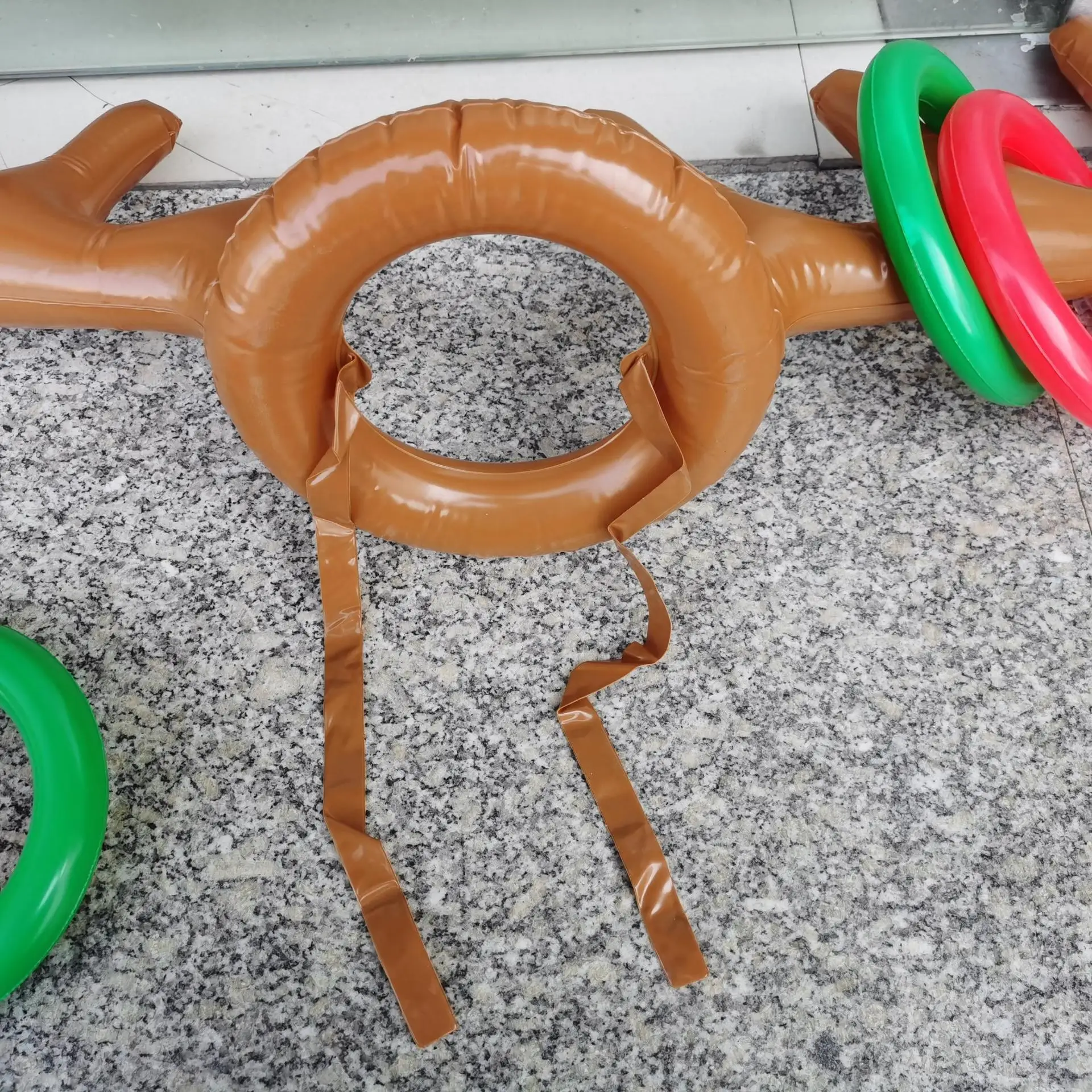 Customized PVC Inflatable Antler Toss Ring OEM ODM Christmas Antler Play Hat Throwing Game