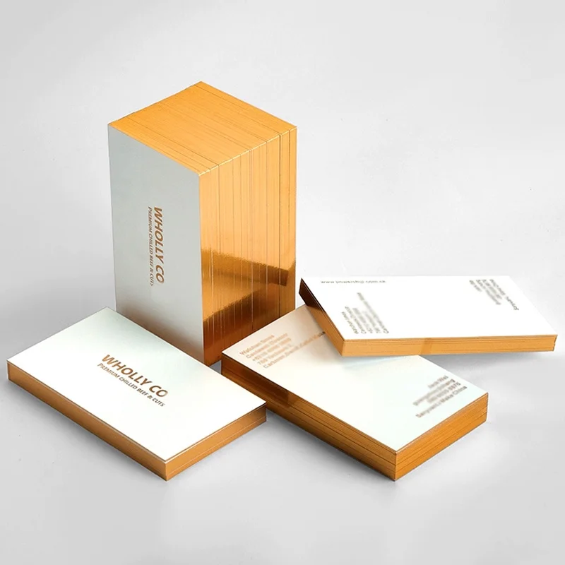 Luxury Custom Printing Gold Foil Greeting Gift Invitation Edge Brush Color Business Creative Postcard Paper Card