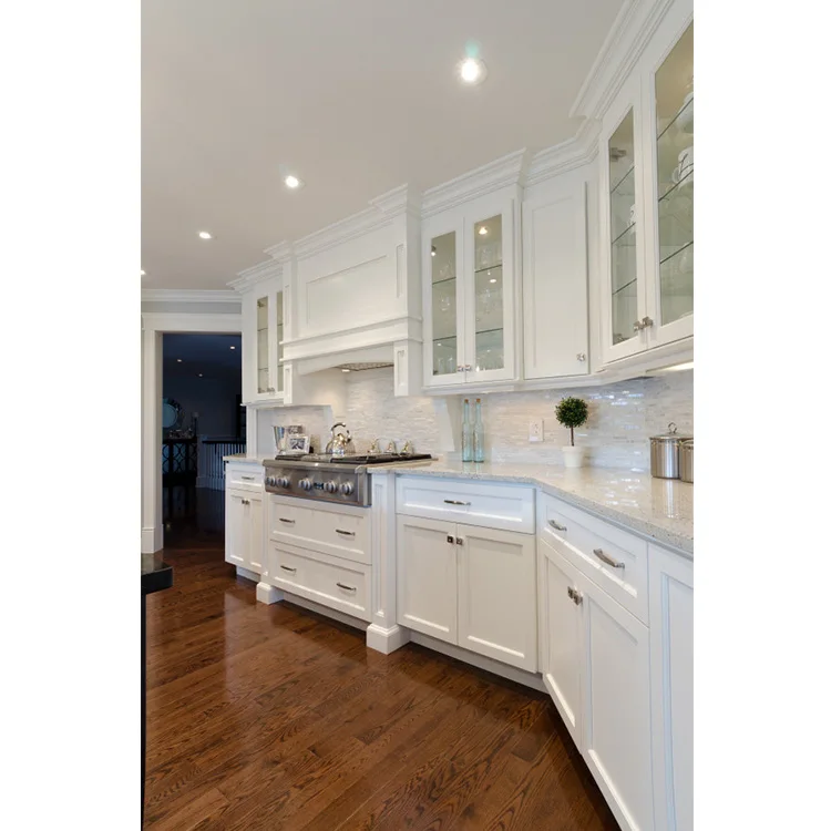 Welbom Factory Custom Made American Style Kitchen Storage Cupboard Cabinet Prefab Storage Solid Wood Kitchen Cabinet