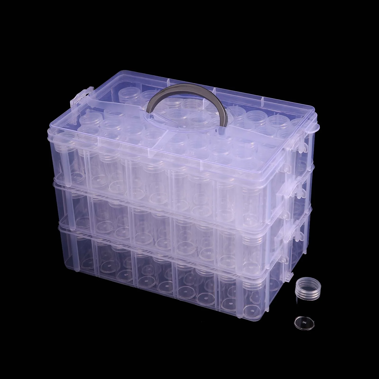 3-Layers Storage Container With 150 Pcs Portable Beads Bottle, Handicrafts Sorting Package Container