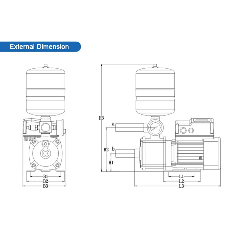 B1100-MLH Series Horizontal Constant Pressure Variable frequency booster pump controller for Multistage Centrifugal Pump