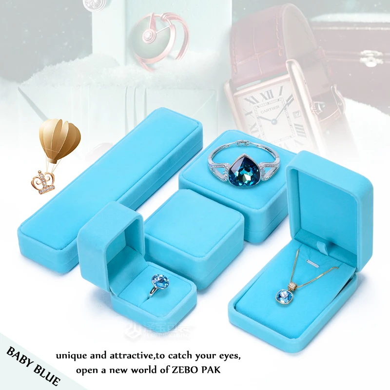 Multi color Custom wedding jewelry packaging set box jewelry box velvet