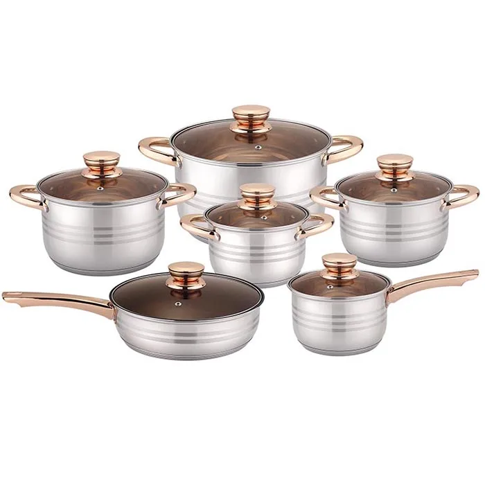 Home casserole frypan saucepan wok non stick cookware set cooking pots stainless steel pots and pans non-stick cookware set