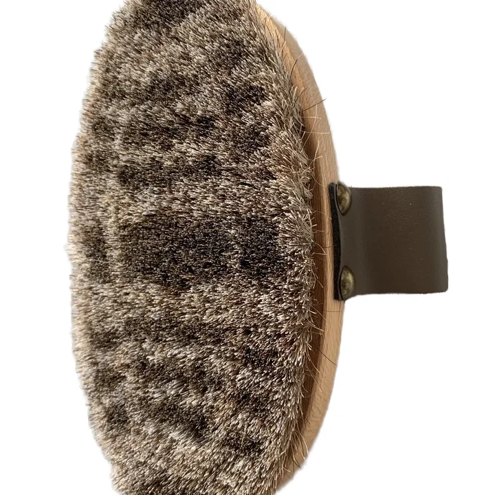 Factory Wholesale Wooden Body Brush with Natural Bristles for Horse Grooming and Care