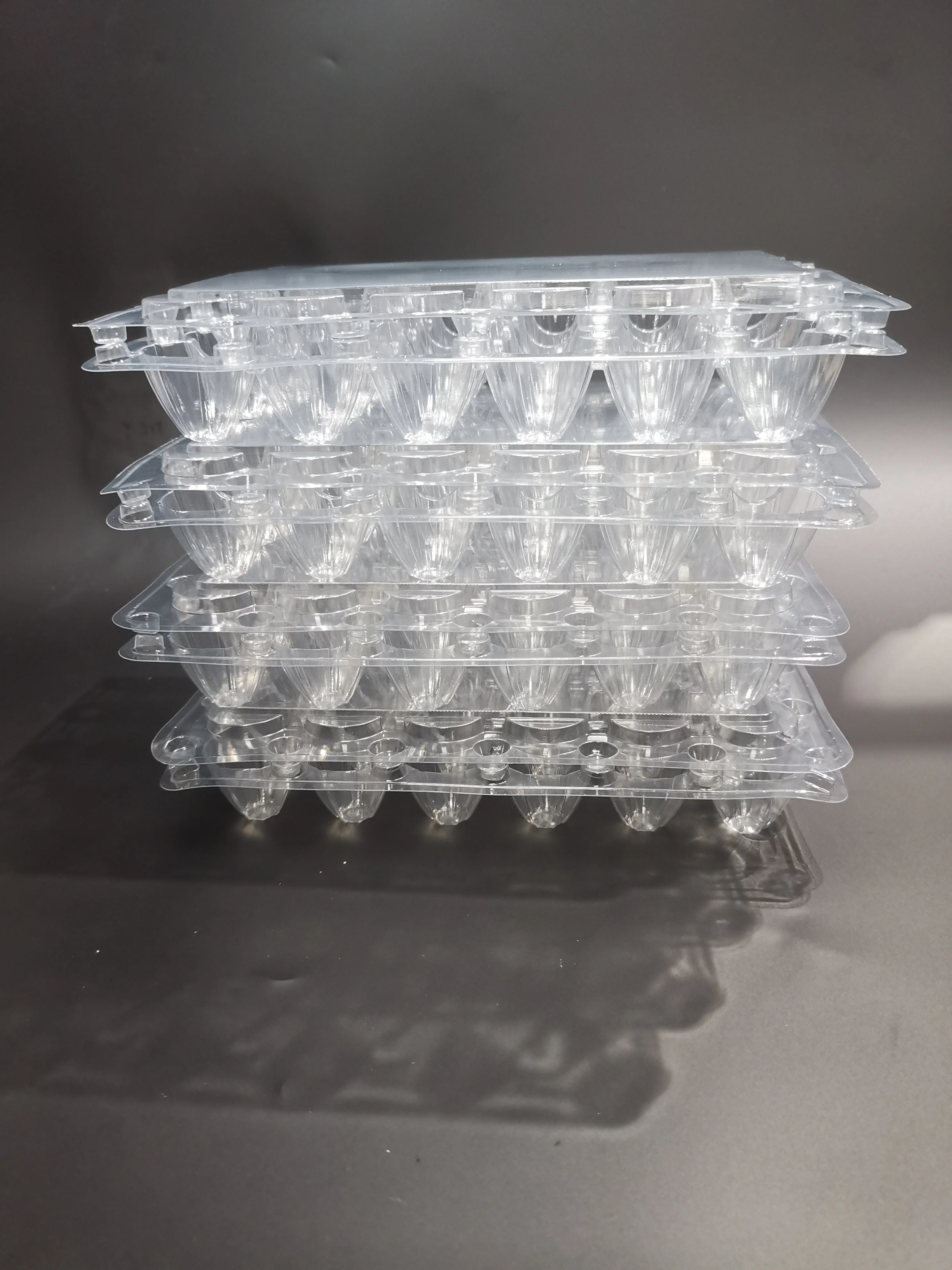Recyclable Plastic 30 Grids Egg Tray Clear Plastic Chicken Egg Box Container Bulk Egg Carton for Fridge