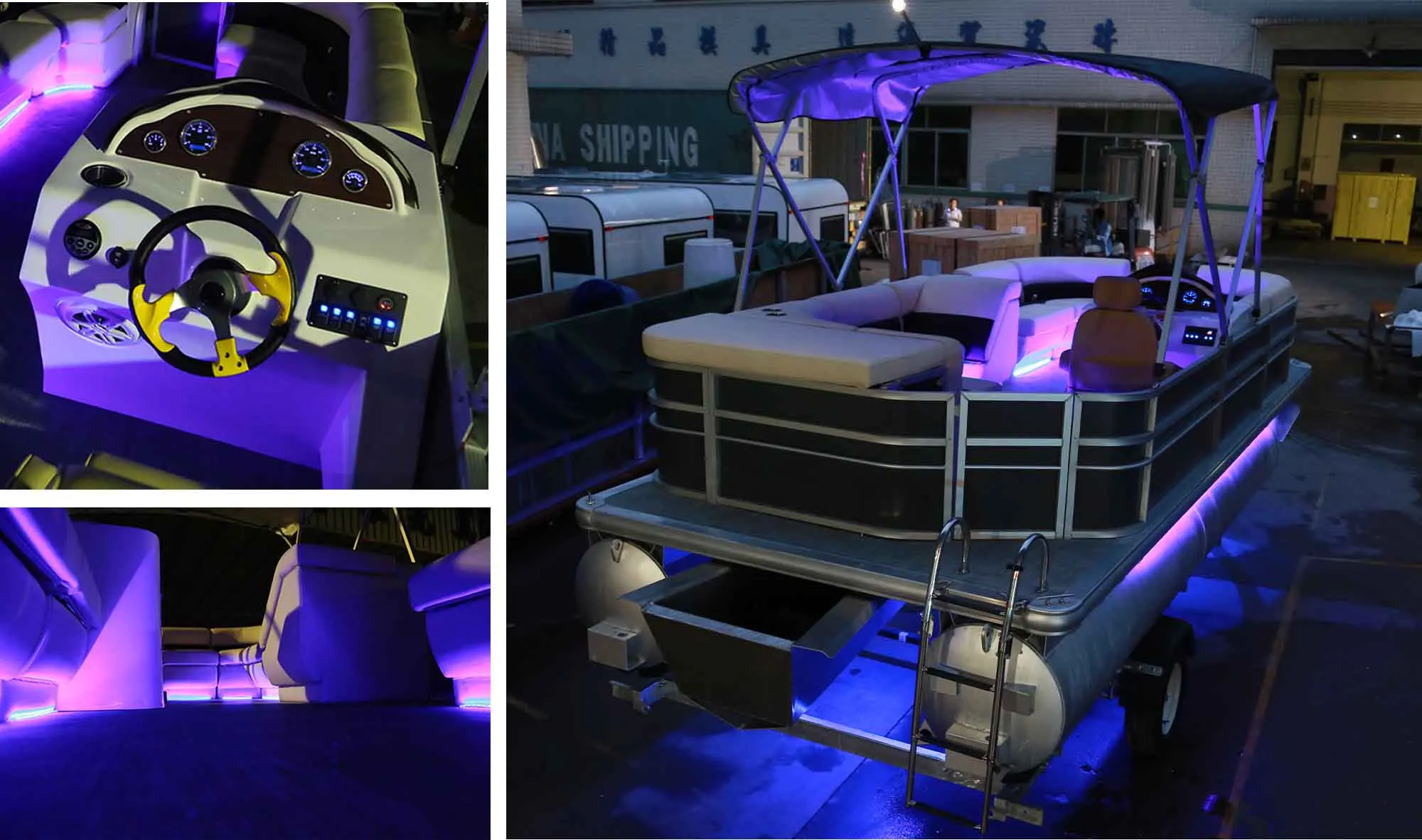 28ft 300HP Tritoon Pontoon Boat With Bathroom For Sale