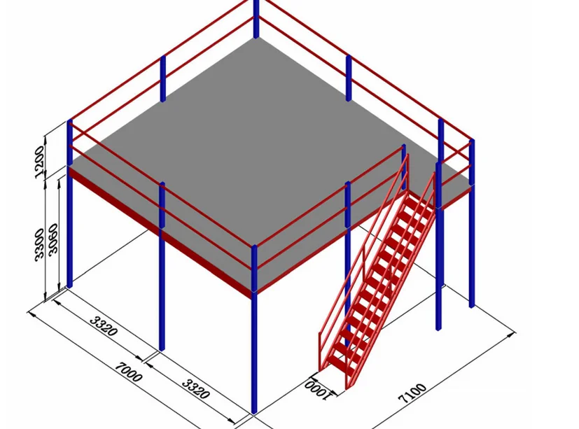 New Industrial Storage Rack System Metal Deck Floor Warehouse Mezzanine