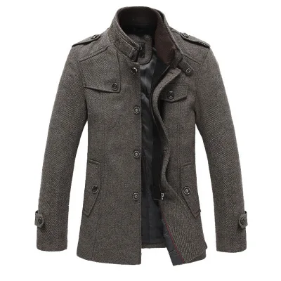 
new arrival best quality comfortable warm gray plain western woolen men coats and jackets 